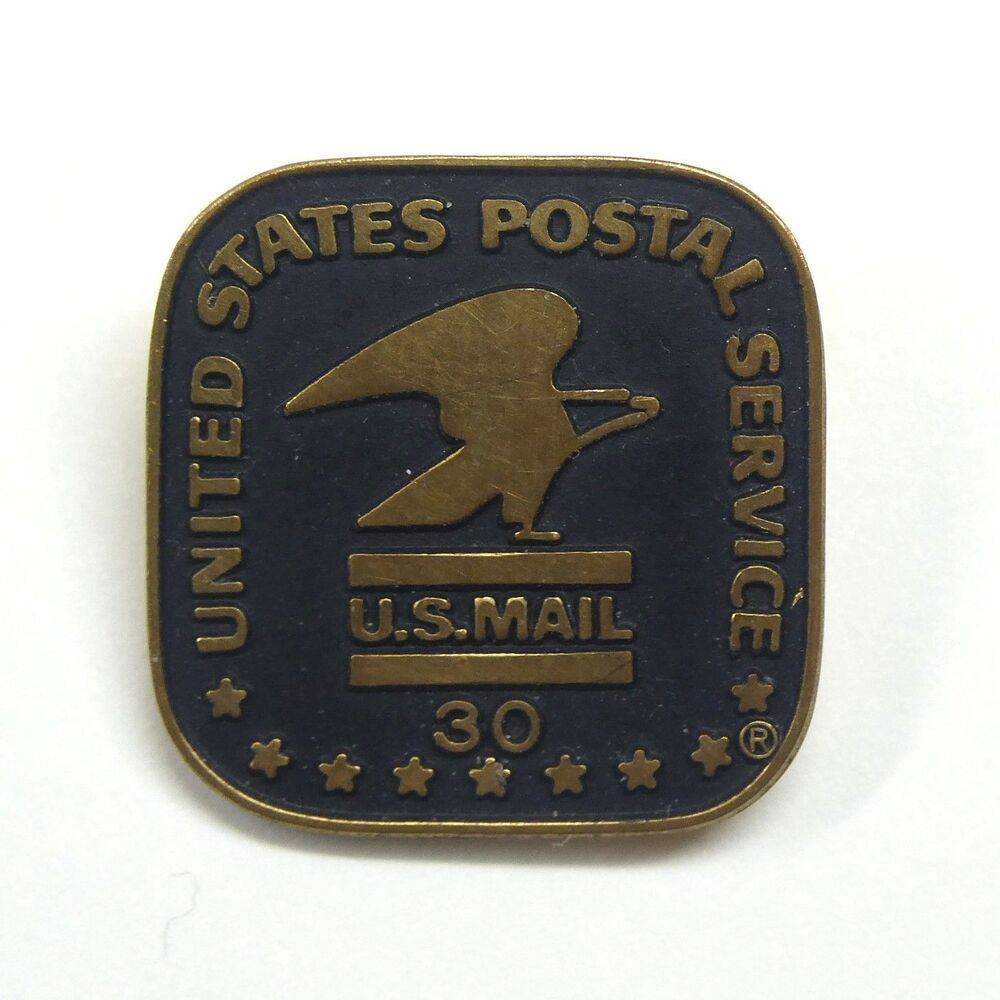 USPS 30 Year Employee Award Lapel Pin Vintage 1/10 10K Gold Filled Post Office
